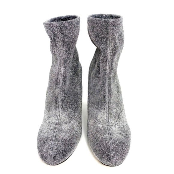 MICHAEL Michael Kors 70s Glitter Metallic Silver Stretch Ankle Heel Boot Size 10 - Picture 2 of 13